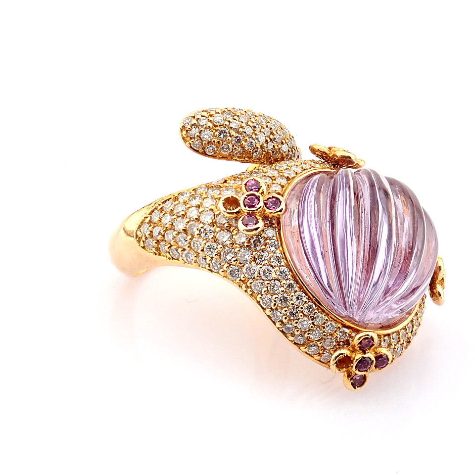 Natural Diamond 18K Rose/Pink Gold Ring