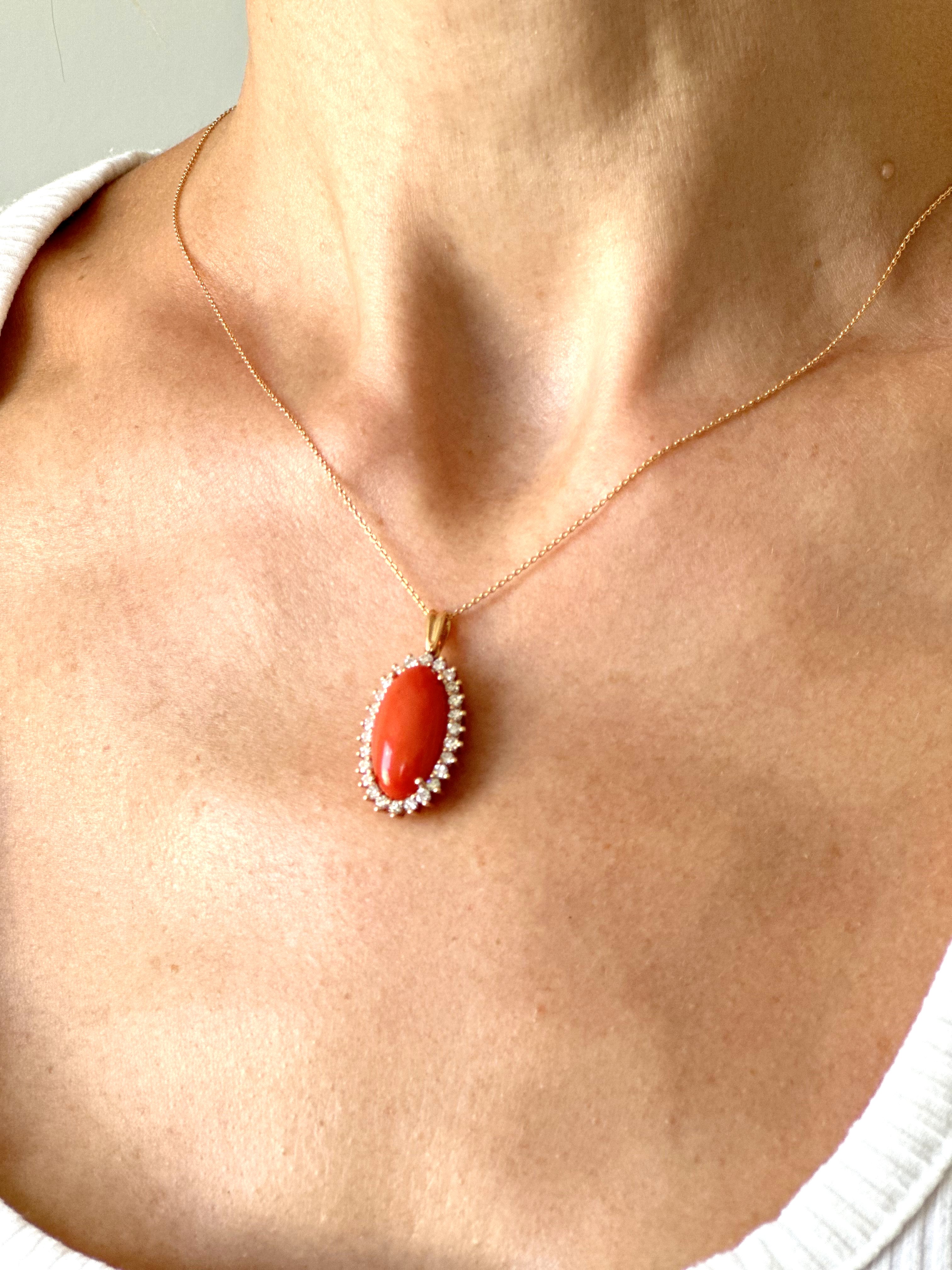 Natural Diamond 18K Rose/Pink Gold Necklace