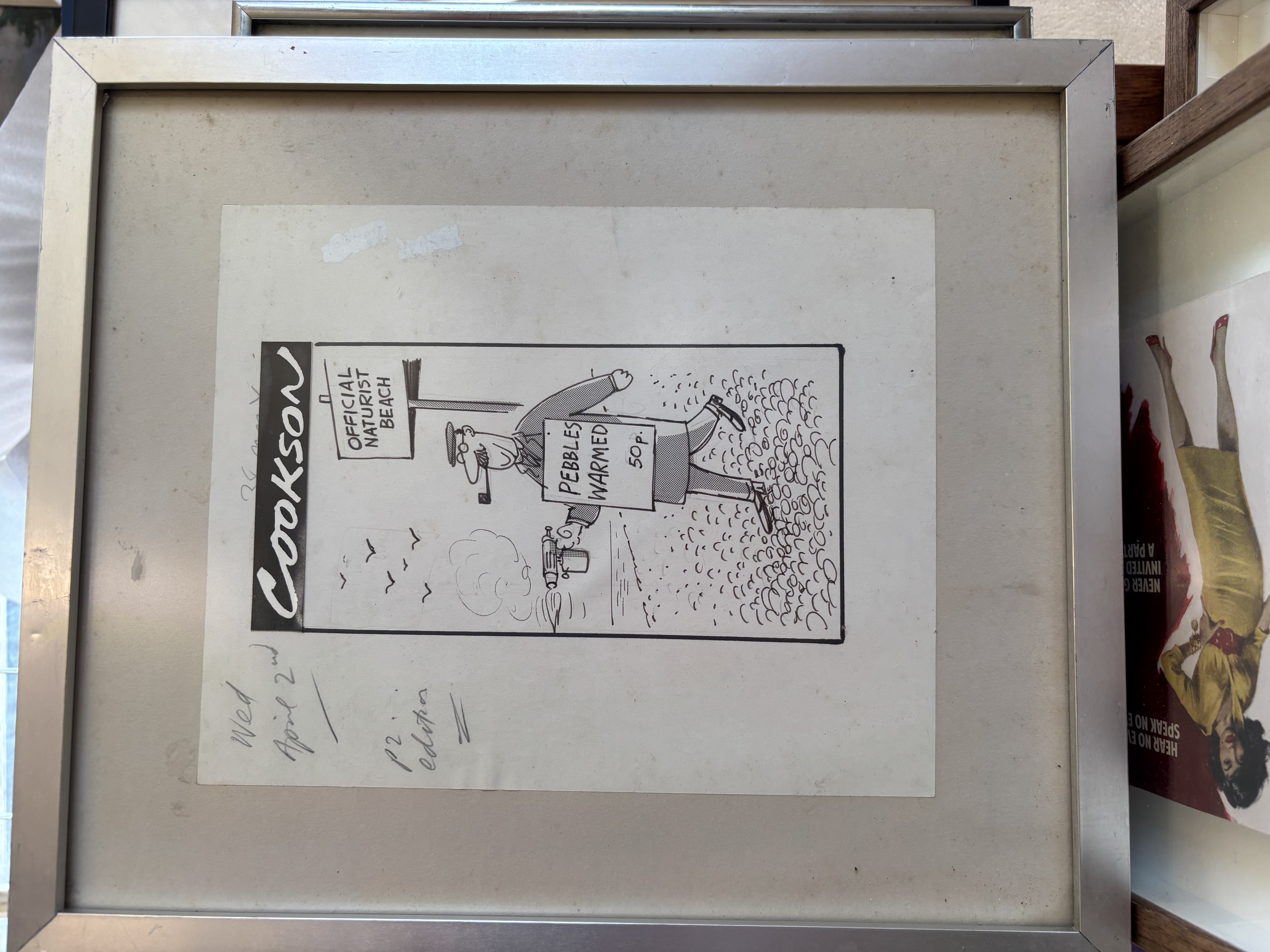 Bernard Cookson Famous Cartoonist Original Drawing For Evening News Paper 1908 Free Post UK Nudist