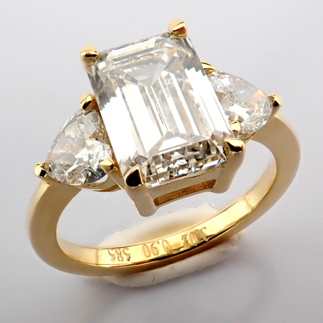Emerald Cut Lab-Grown Diamond Ring - 3.92 Total Carat (IGI Certified)