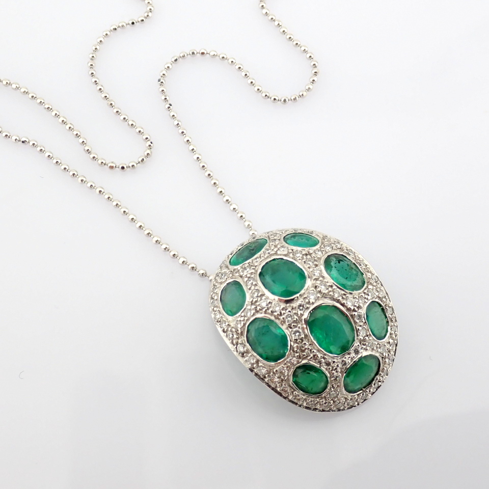 Natural Diamond 18K White Gold Necklace