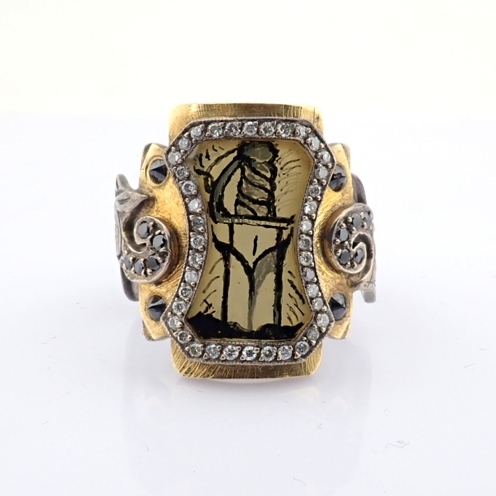 Natural Diamond 24K Yellow Gold Ring