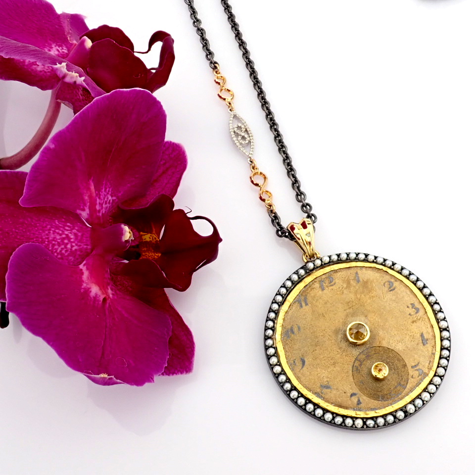 Natural Diamond 18K Yellow Gold Necklace