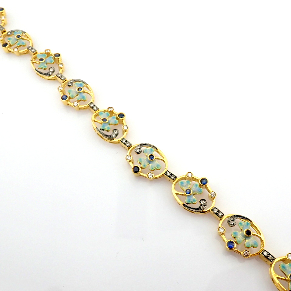 Natural Diamond 18K Yellow Gold Bracelet