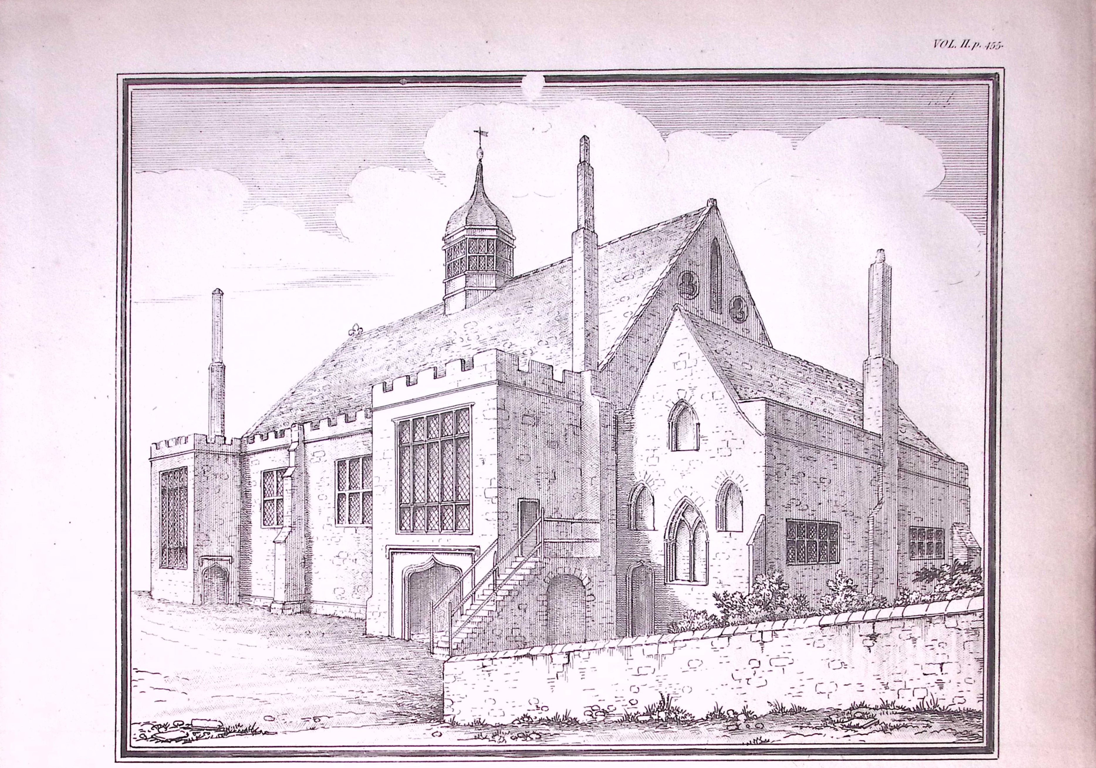 Cheshire Hugh Lupus Hall Castle Antique 216-Year-Old Copperplate Print -8-TR
