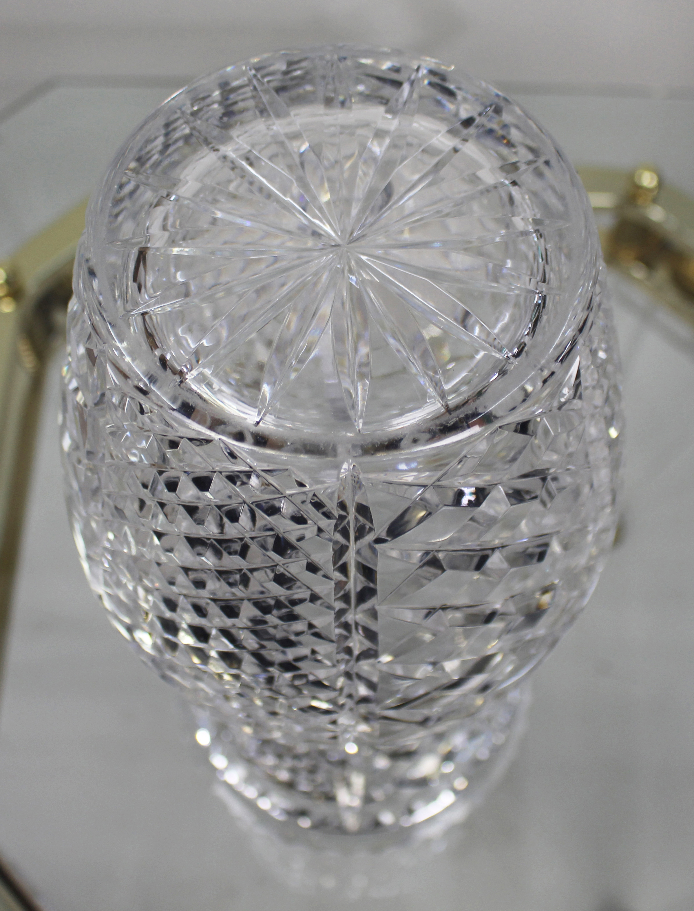 Pair of Monumental Bowes-Lyon Cut Crystal Vases