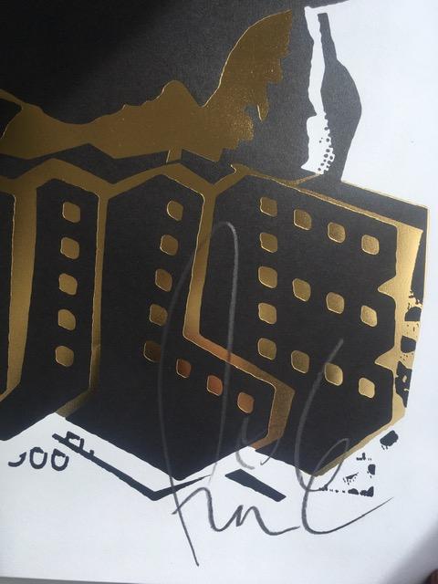 Faile (b 1975 & 76) Alsatian ‘Black/Gold’ Embossed Screen Print On Paper Signed, Limited Edition 23