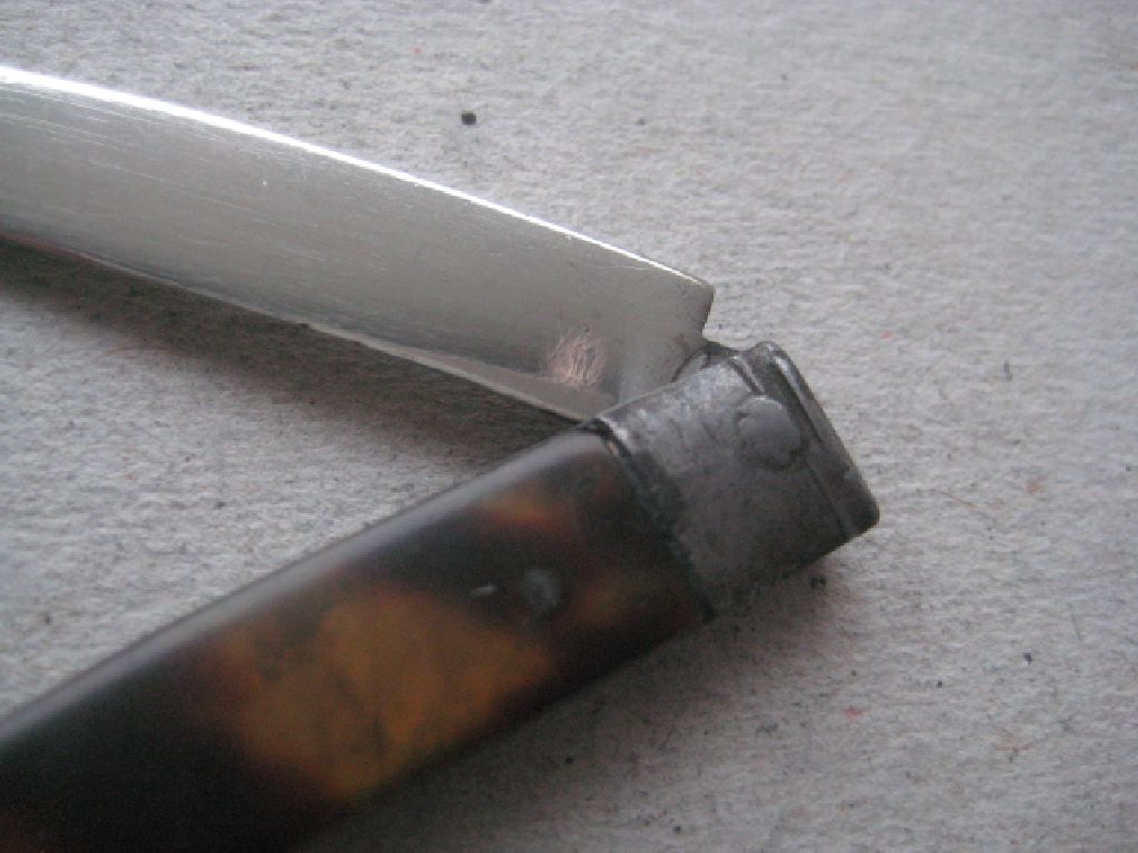 Rare George III Scimitar Silver Bladed Folding Fruit Knife