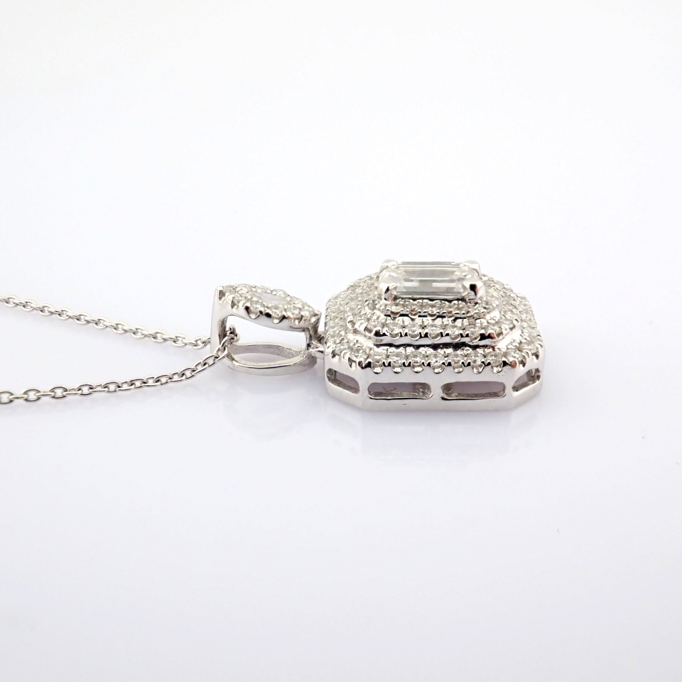 Natural Diamond 18K White Gold Necklace
