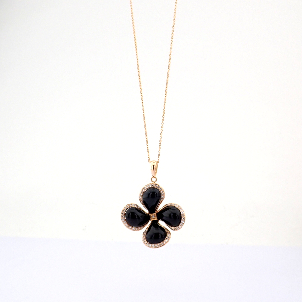 Natural Diamond 18K Rose/Pink Gold Necklace