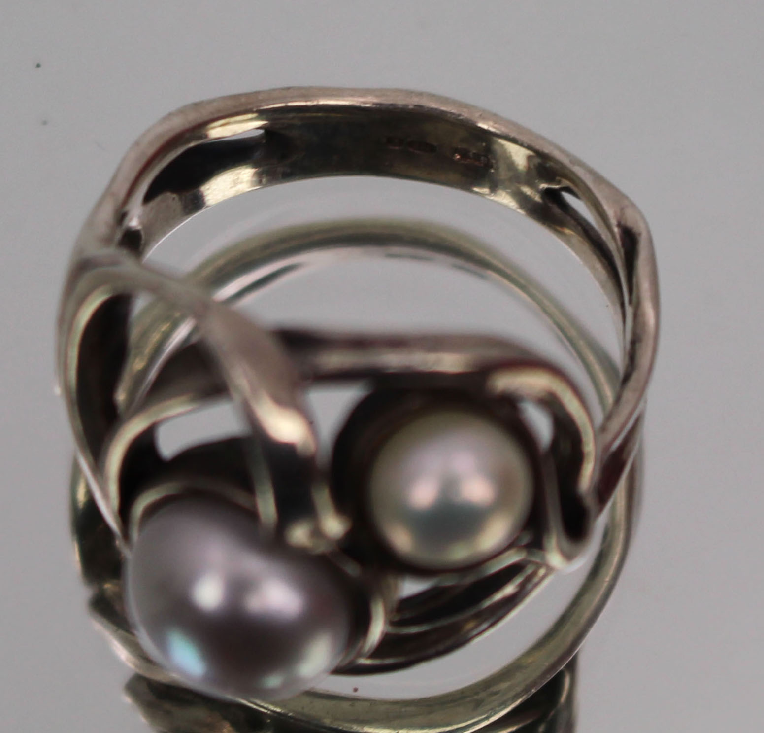 Vintage Silver Pearl Ring