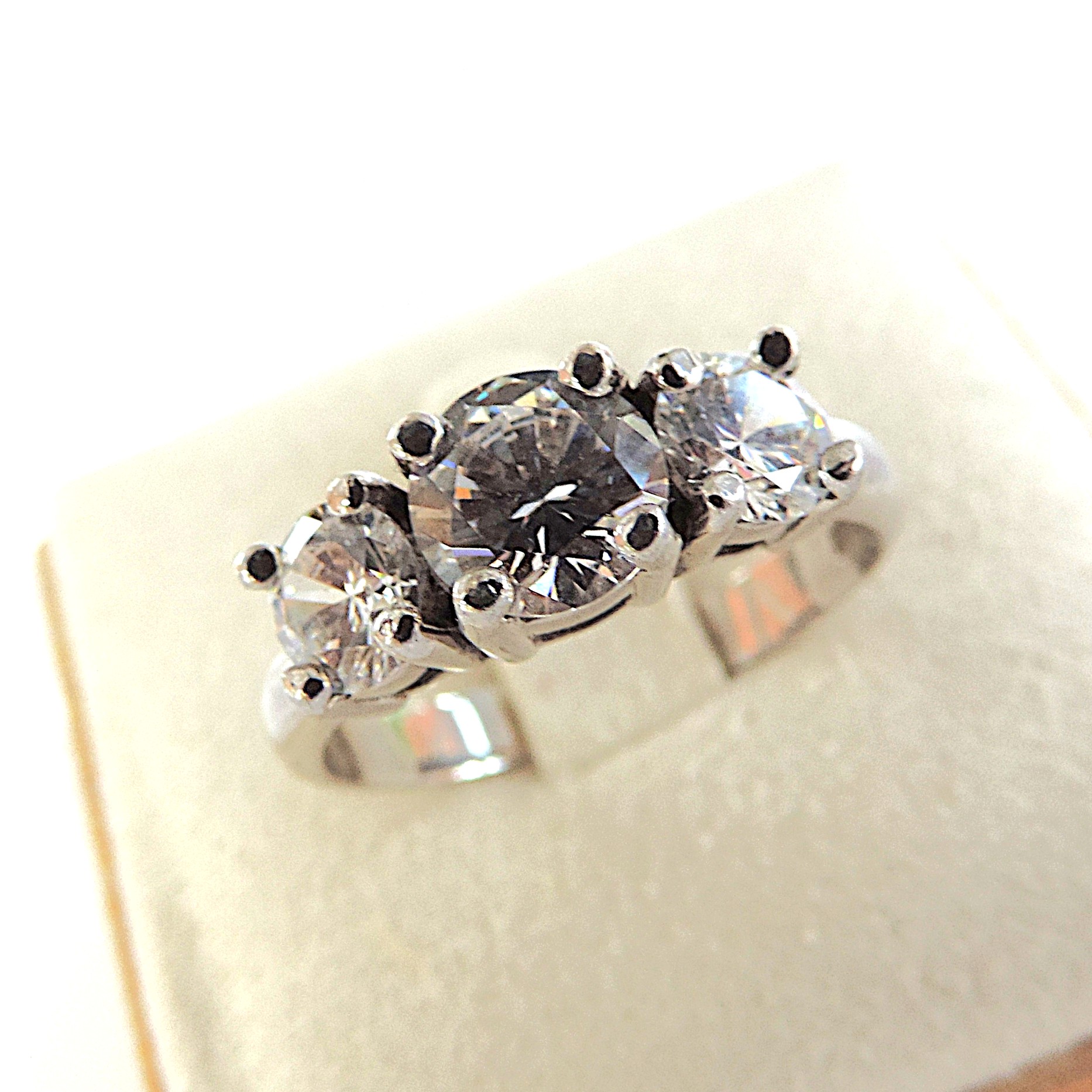 925 Silver 1.26 Carat Moissanite Trilogy Ring