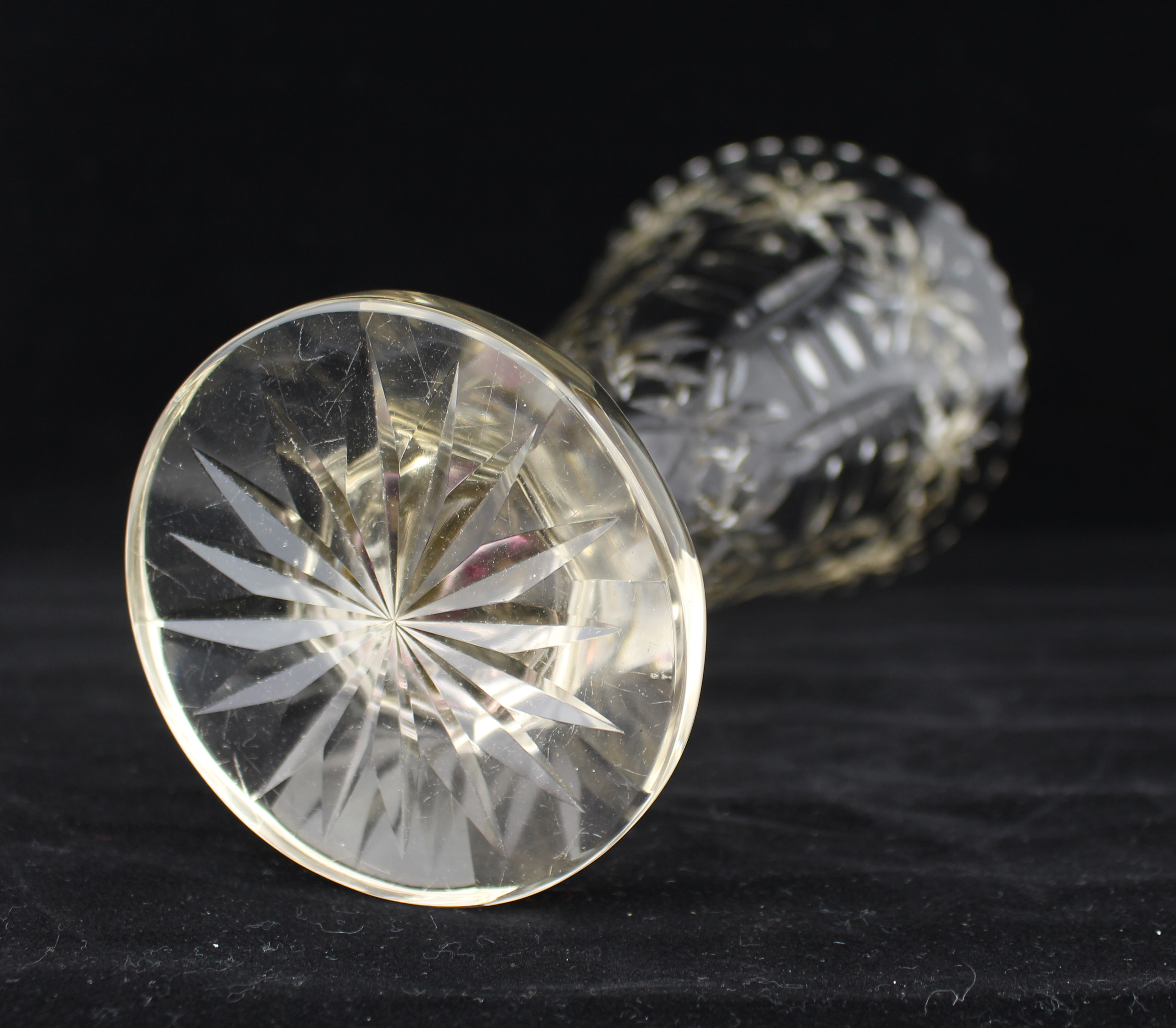 Edwardian Cut Glass Lead Crystal Vase