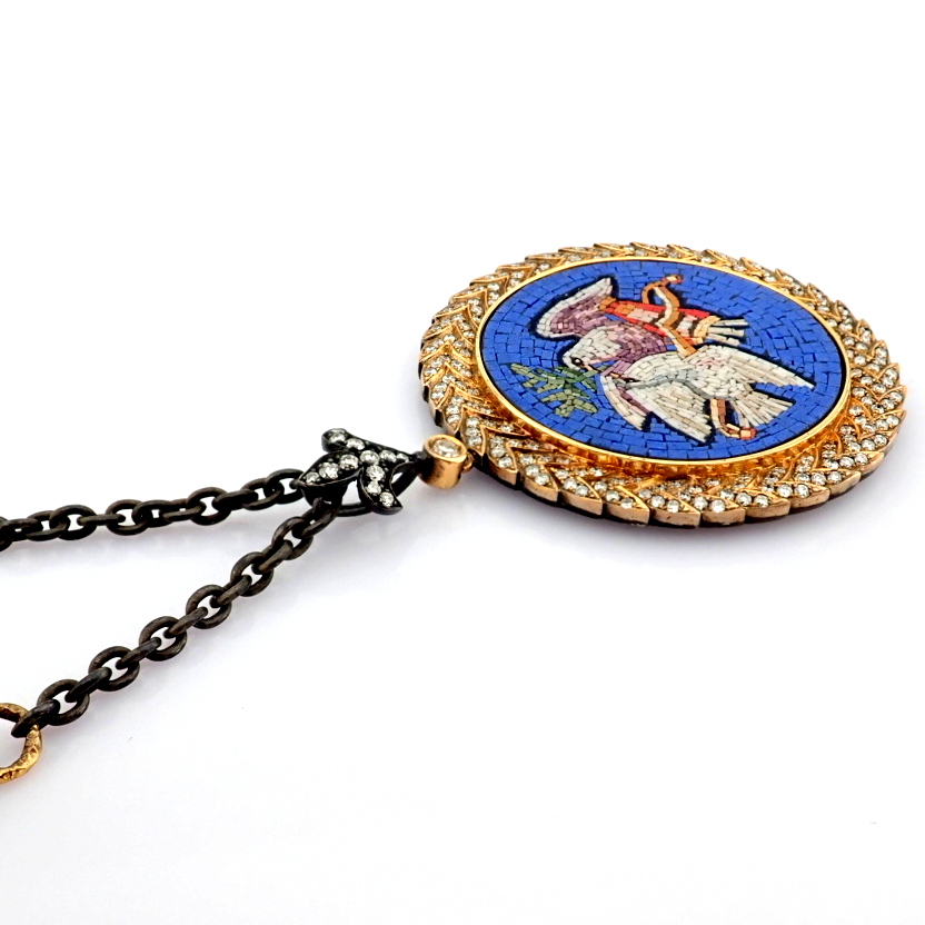 Natural Diamond 18K Rose/Pink Gold Necklace