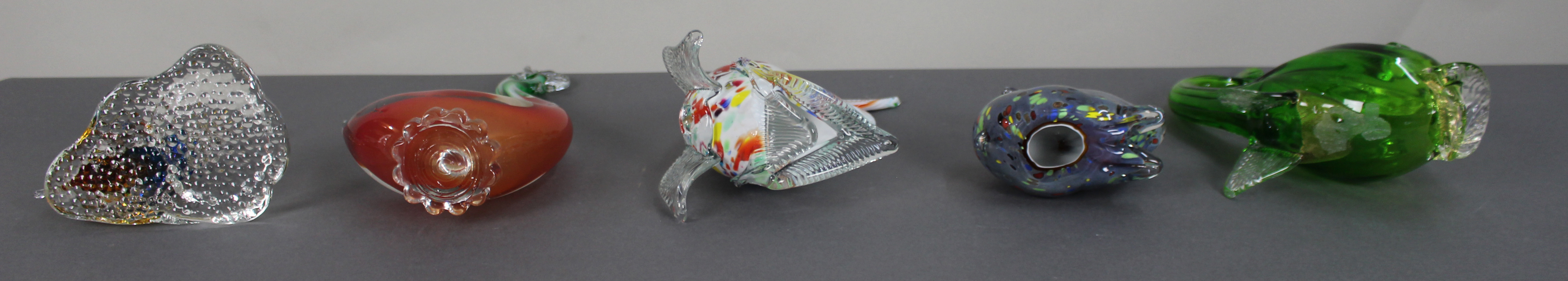 Collection of 5 Murano Glass Animal Sculptures
