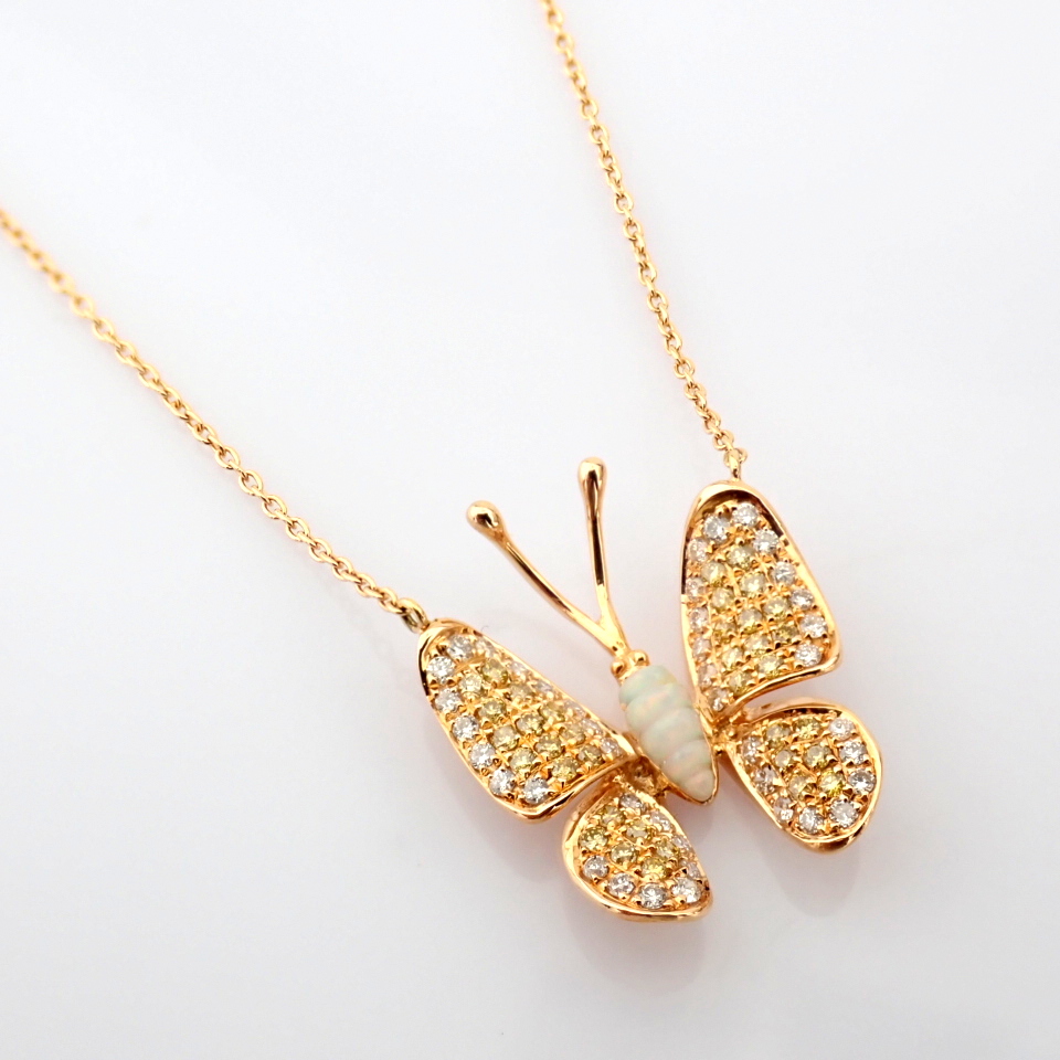 Natural Diamond 18K Rose/Pink Gold Necklace