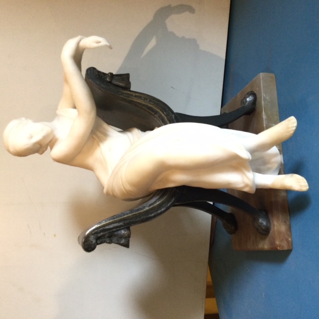 A superb sculpture of a seated woman by Antonio Frilly late 19th-century work