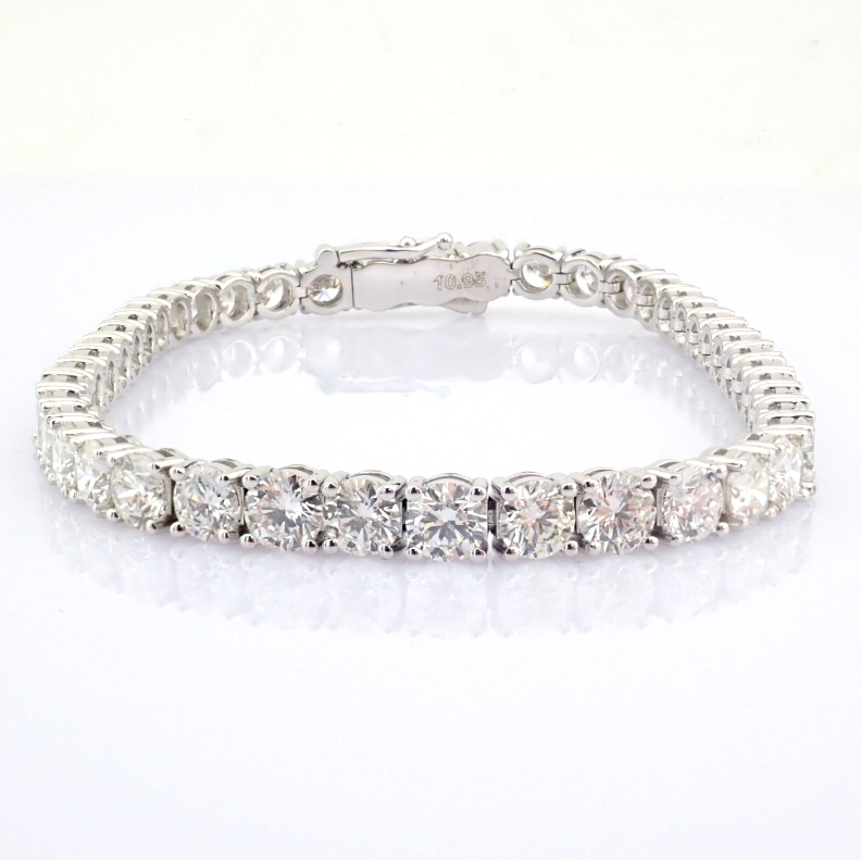 Natural Diamond 14 White Gold Bracelet