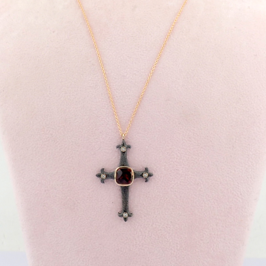 Natural Diamond 18K Rose/Pink Gold Necklace