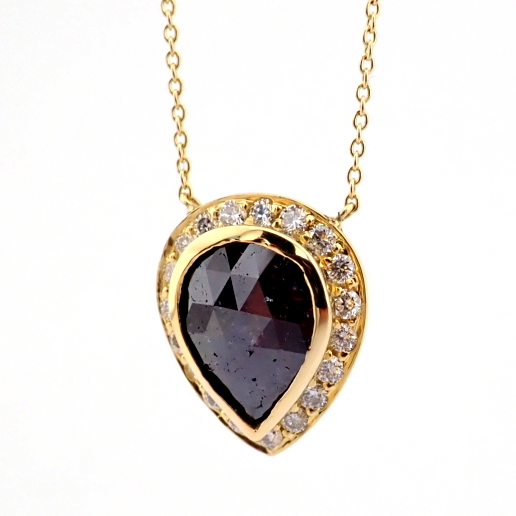Natural Diamond 18K Yellow Gold Necklace