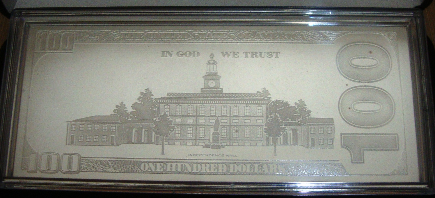 2016 QUARTER POUND SOLID SILVER $100 BANKNOTE INGOT