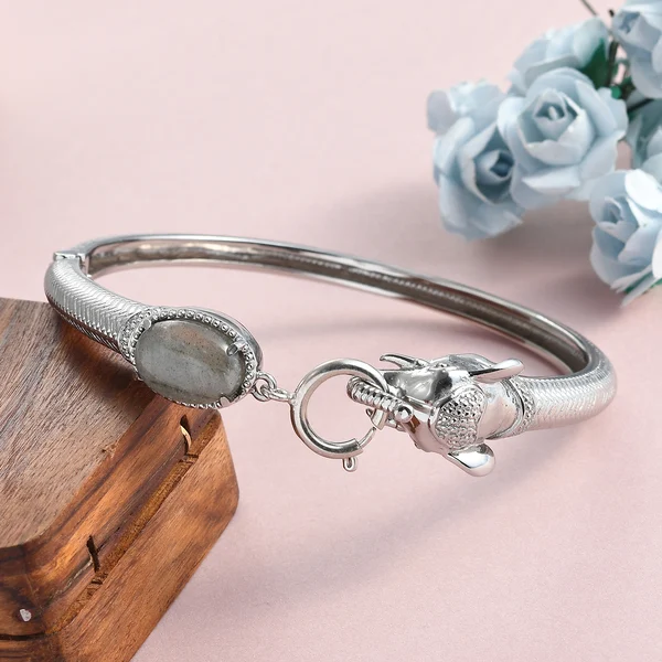 NEW!! Fire Labradorite Floral Ring & Fire Labradorite Bangle