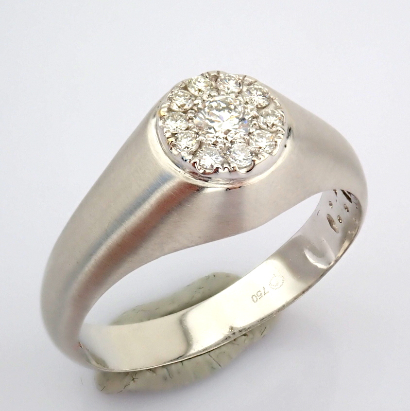 Natural Diamond 18K White Gold Ring