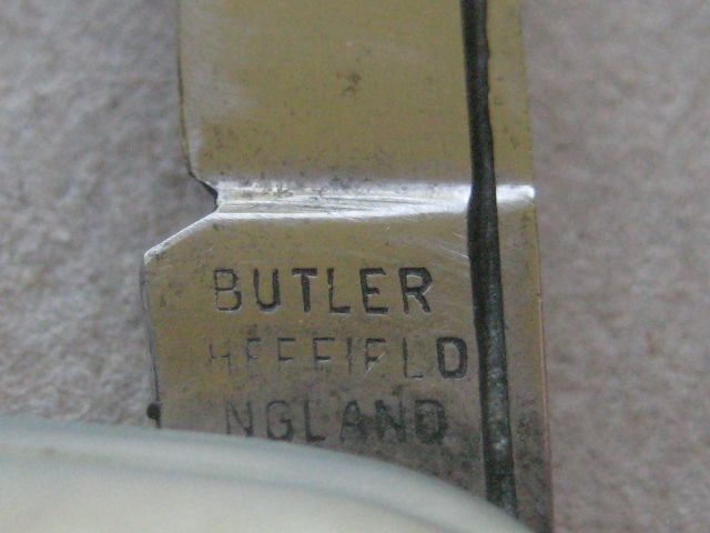 Antique Mother of Pearl Hafted Twin Bladed Penknife, c1900