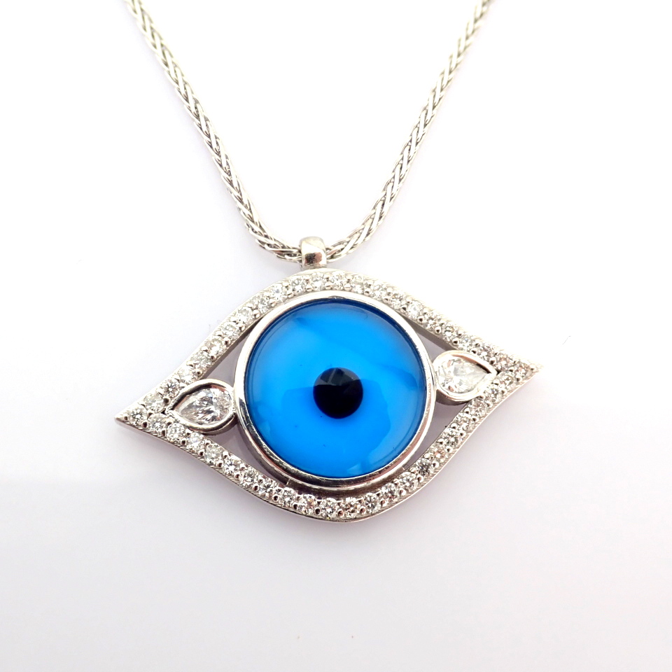 Natural Diamond 14K White Gold Necklace