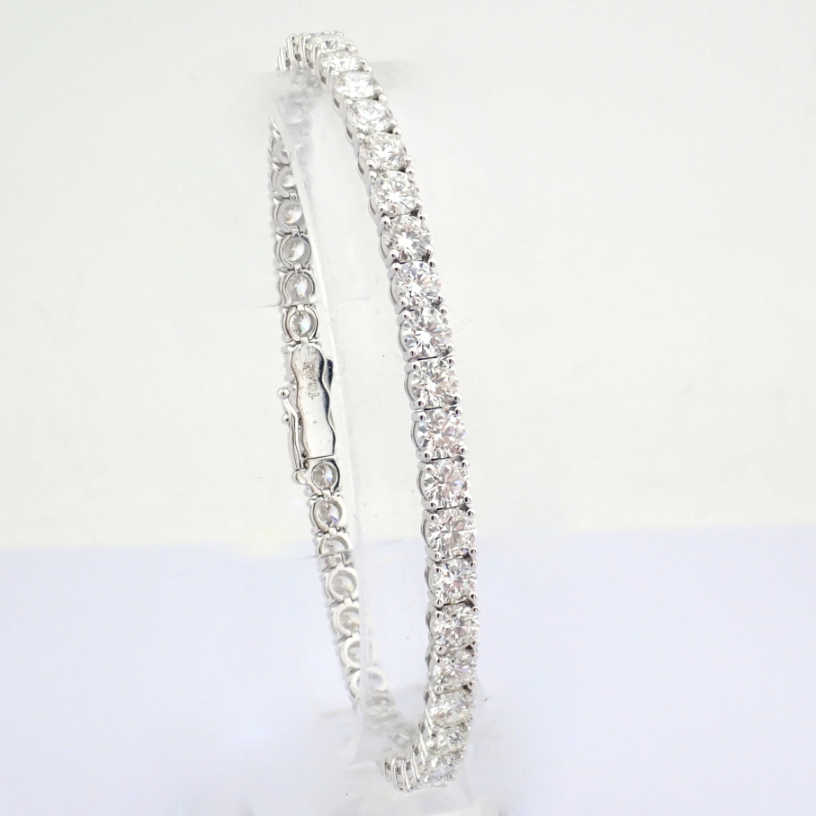 Natural Diamond 14 White Gold Bracelet