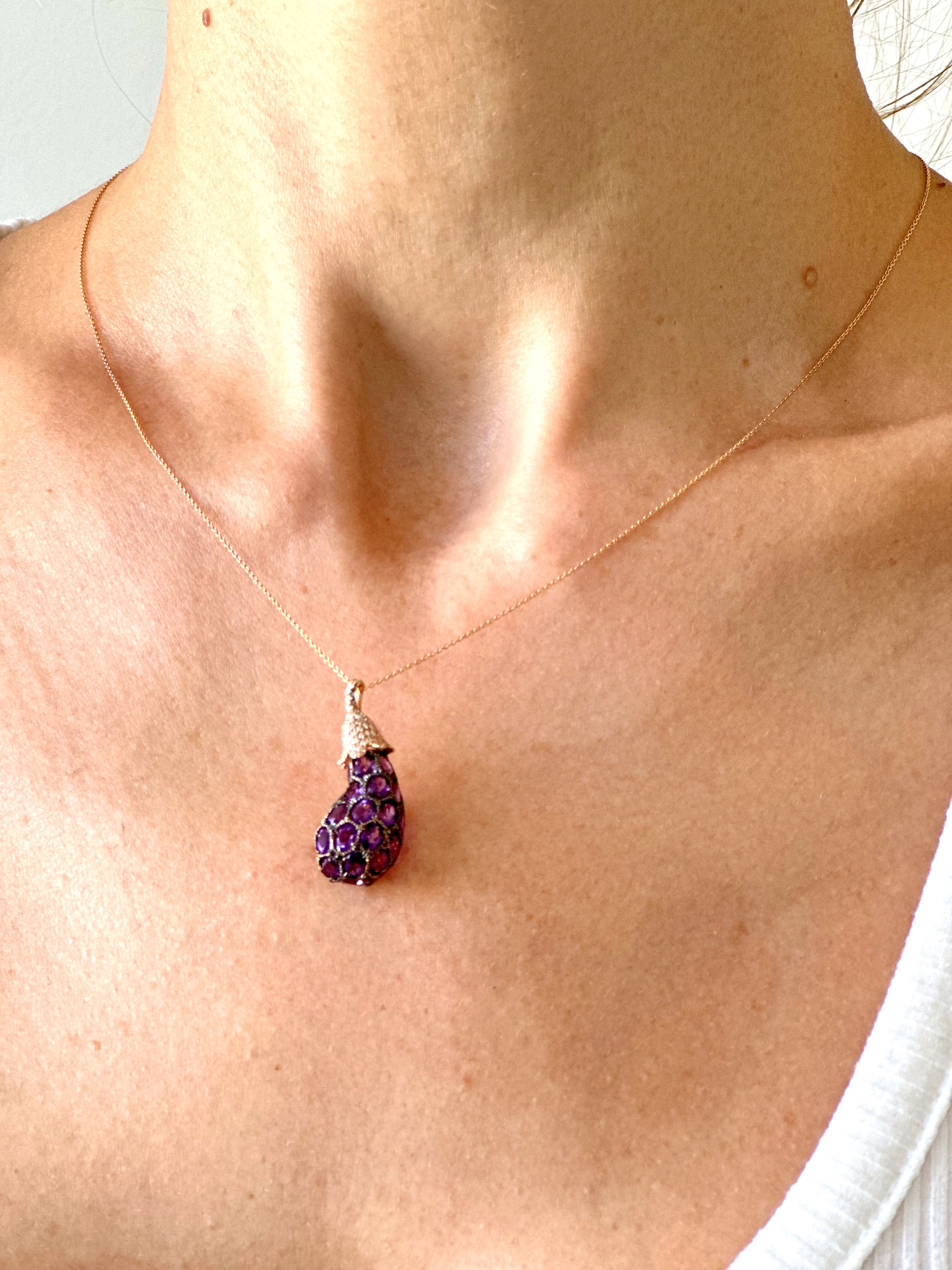 Natural Diamond 18K Rose/Pink Gold Necklace