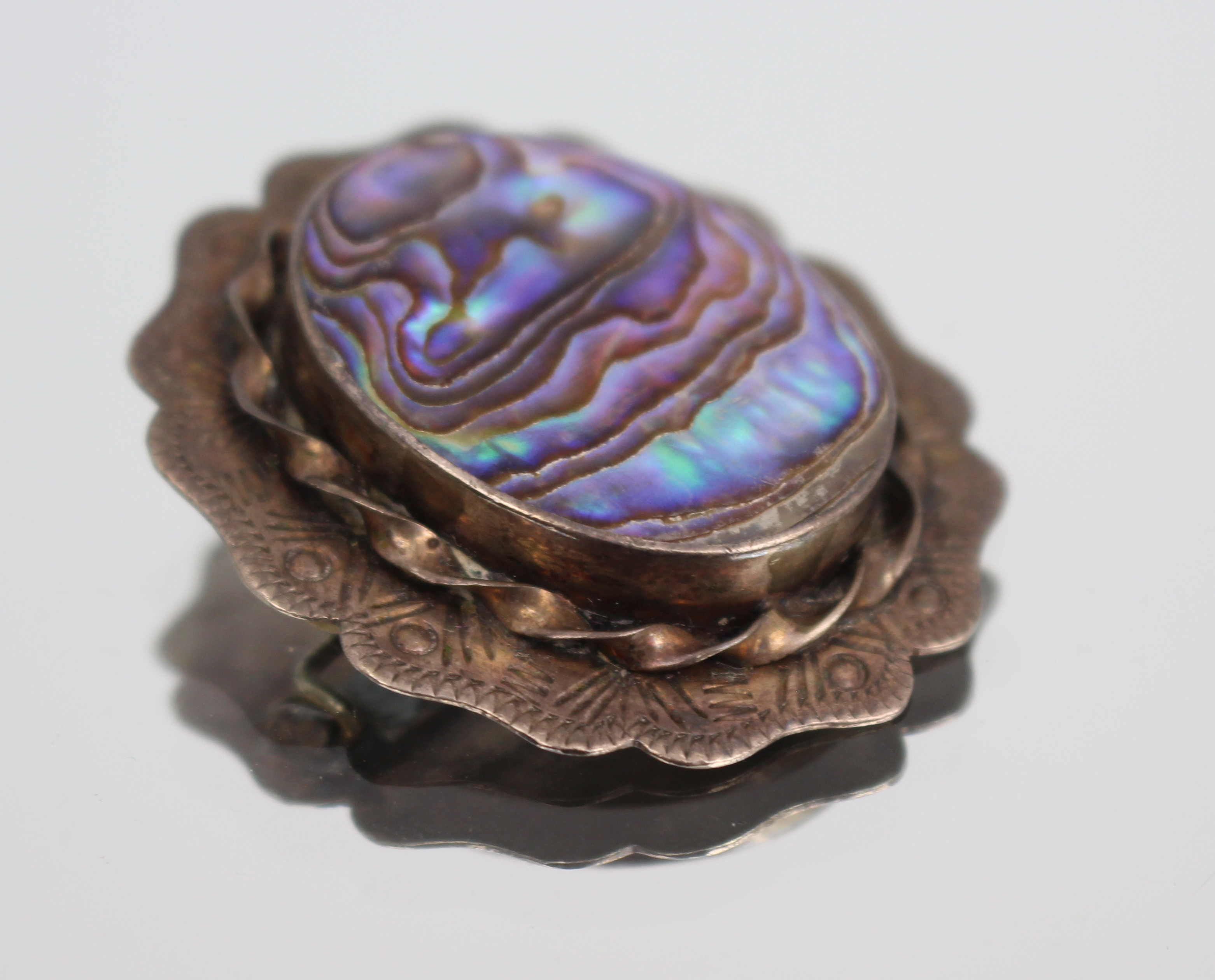 Mid 20th Century Silver and Abalone Brooch – c.1950