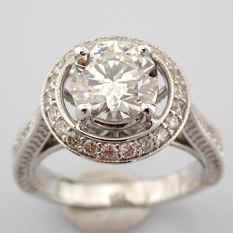 Round Cut Lab-Grown Diamond Ring - 2.73 Total Carat (IGI Certified)