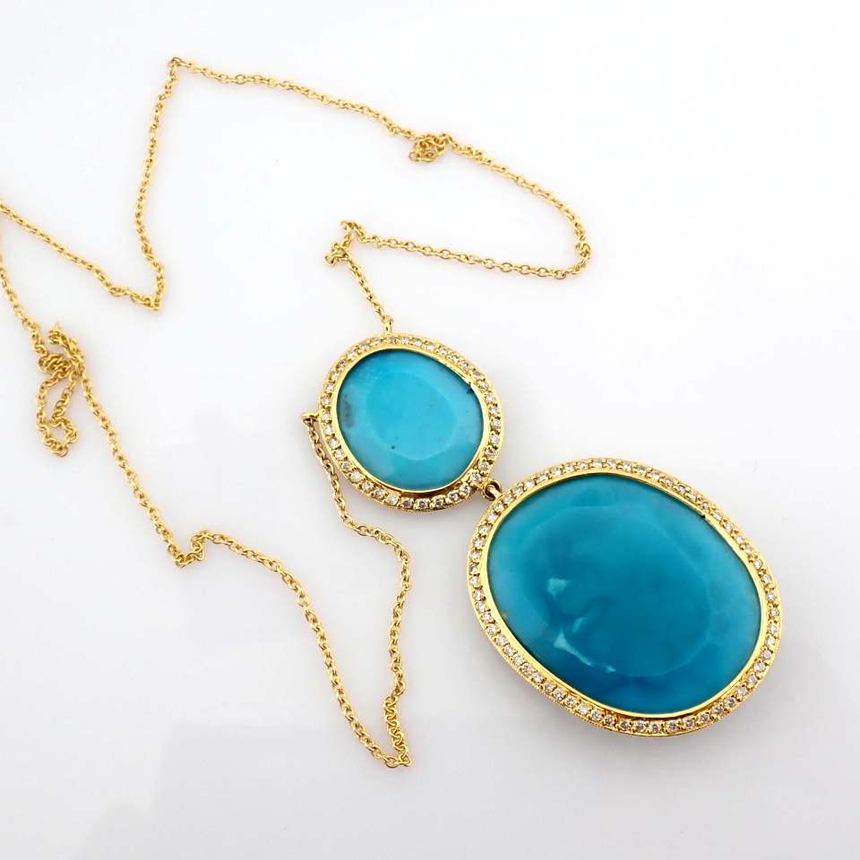 Natural Diamond 18K Yellow Gold Necklace
