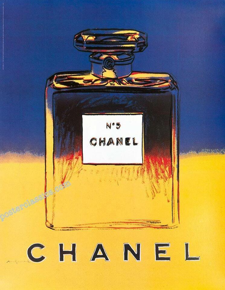 Andy Warhol - Chanel No 5 Poster Blue/Yellow 1997