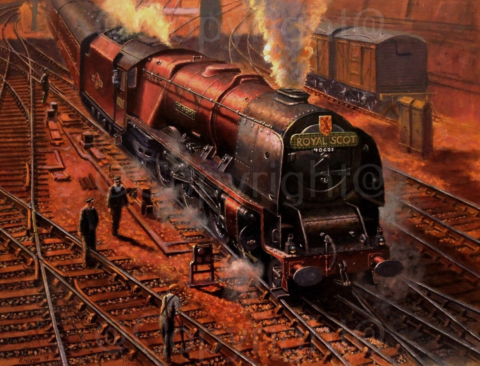 The Royal Scot at London Euston Nostalgic Iconic Steam Train Metal Wall Art
