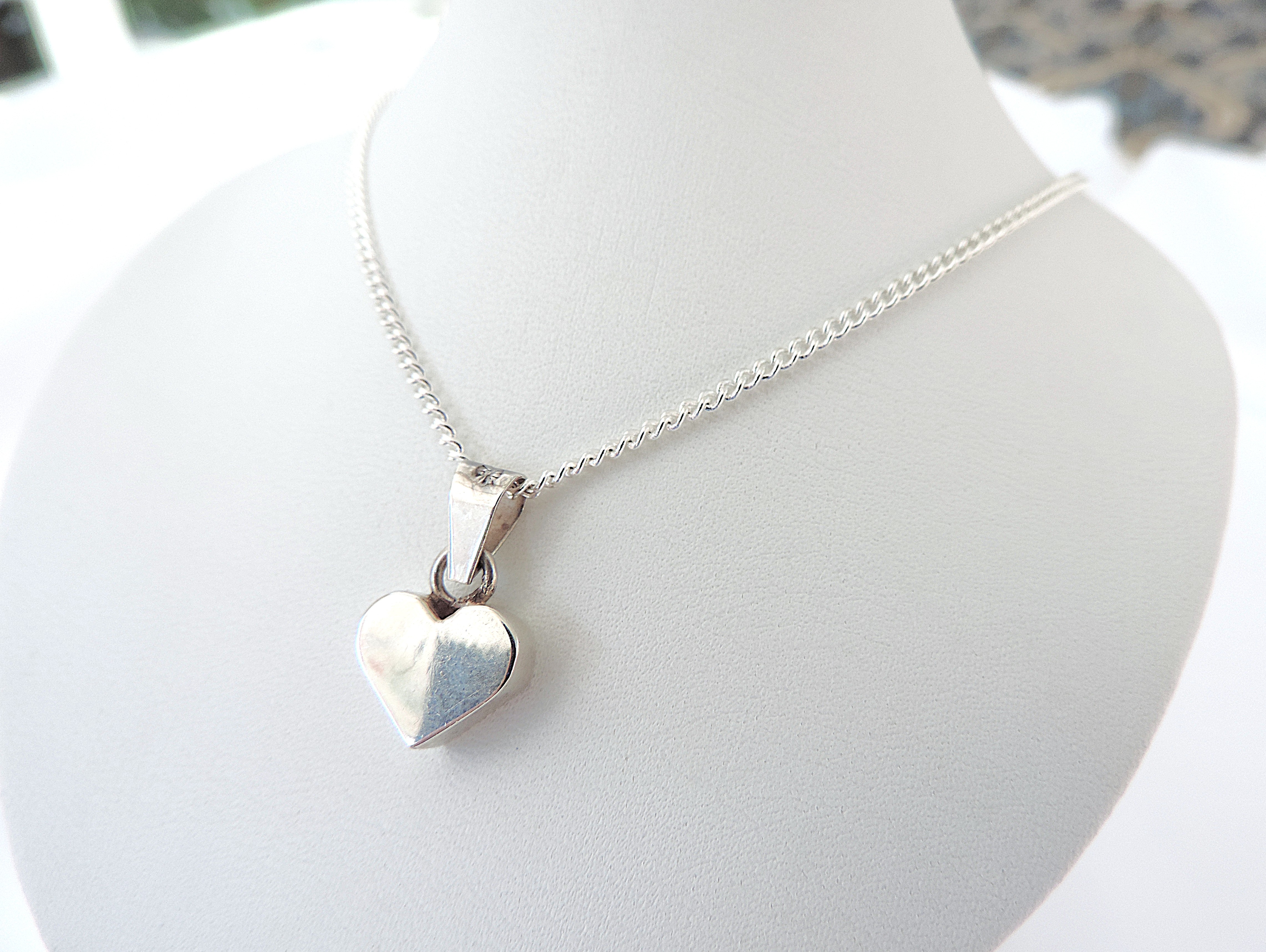 Vintage 925 Silver Heart Pendant Necklace