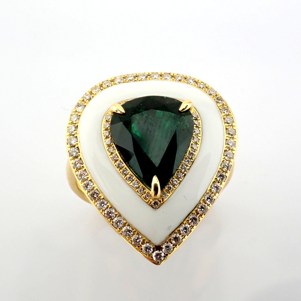Natural Diamond 18K Yellow Gold Ring