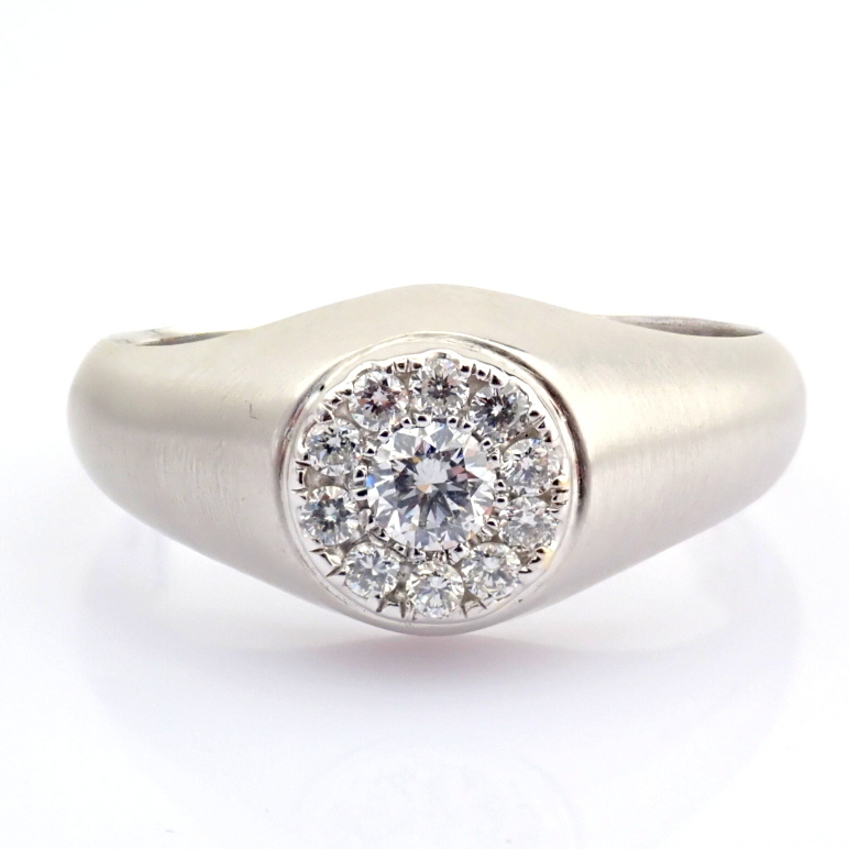 Natural Diamond 18K White Gold Ring