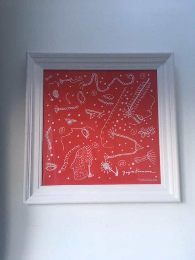 Yayoi Kusama (b 1929) ‘Faces’ Silk Screen Printed On Cotton, Framed, 2021