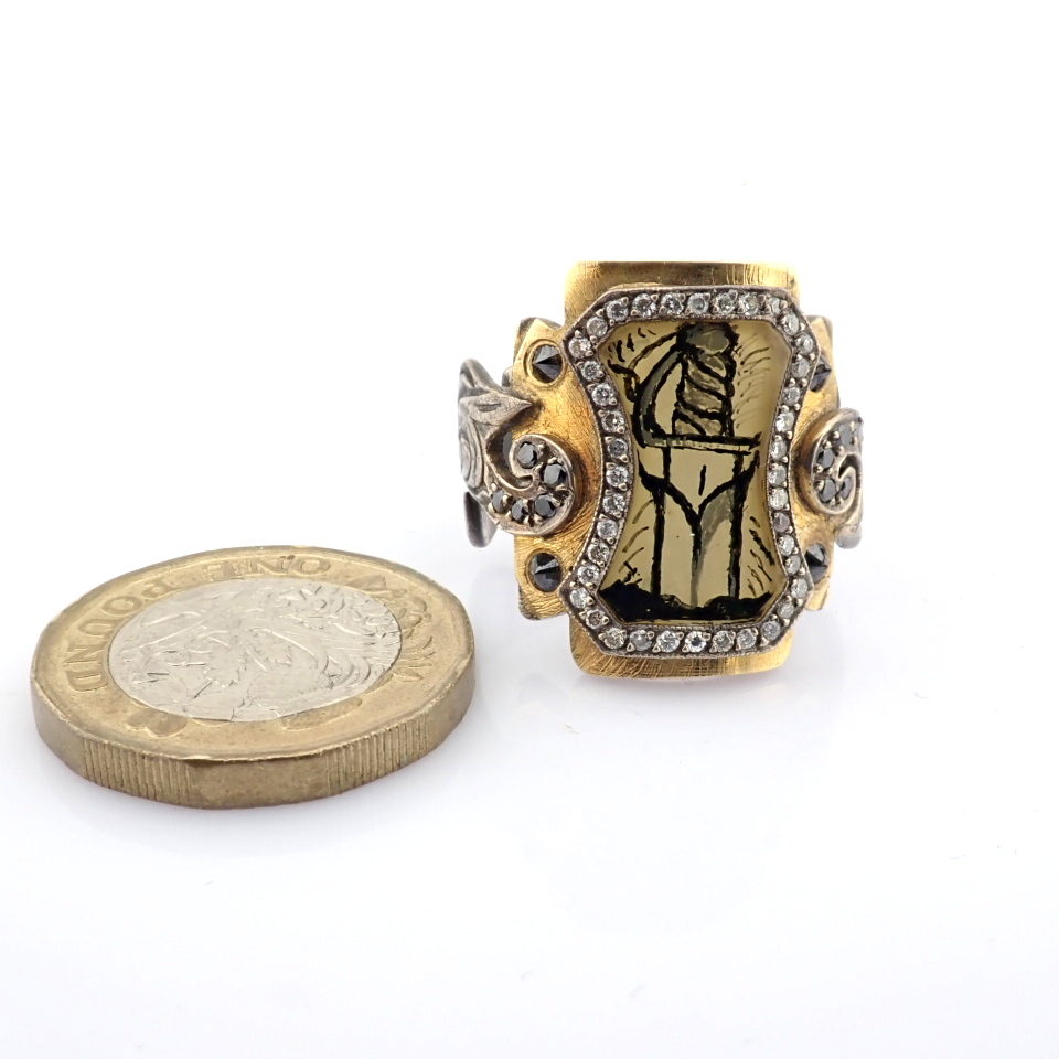 Natural Diamond 24K Yellow Gold Ring