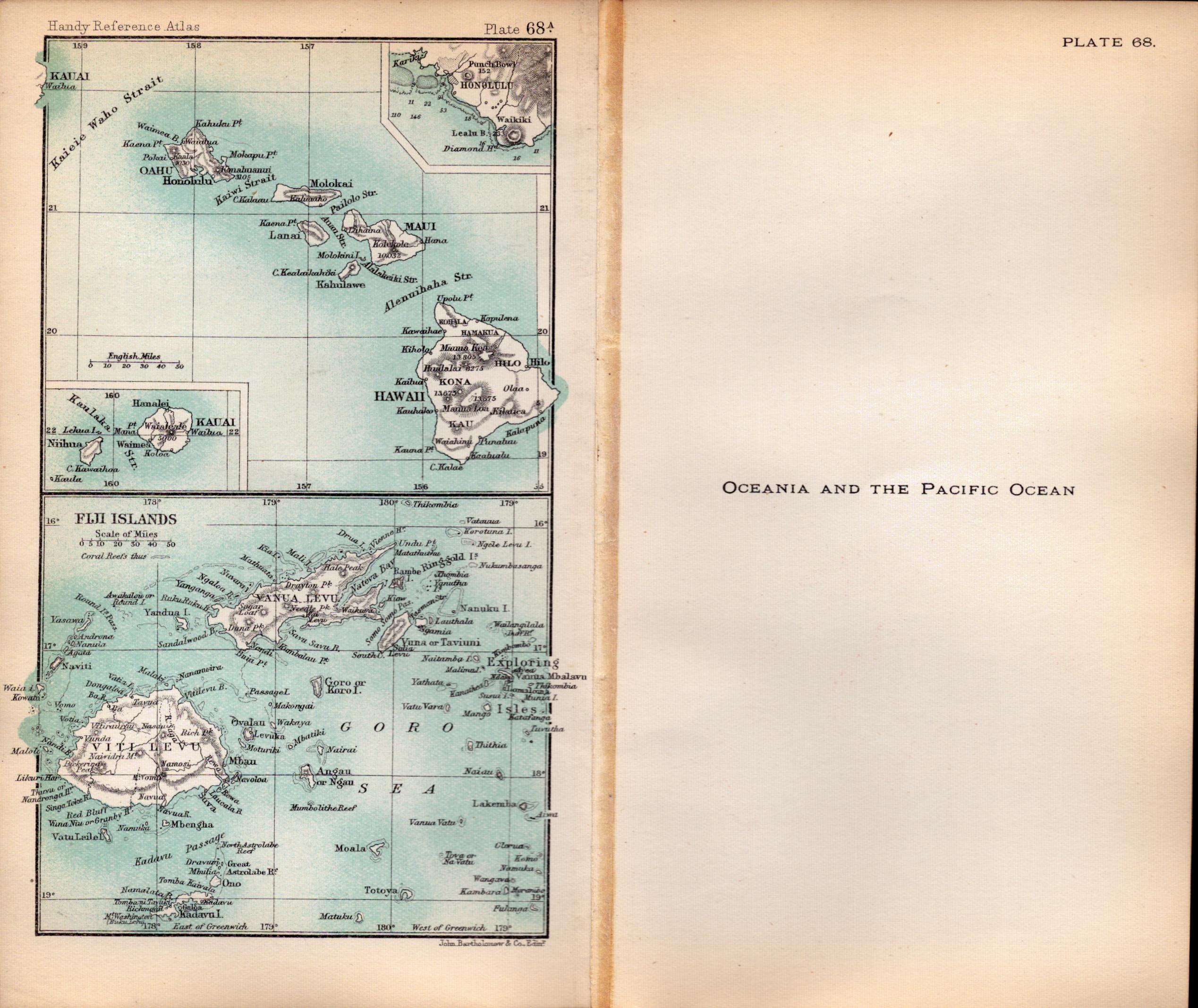 Oceania & Pacific Ocean Double Sided Victorian Antique 1896 Map.