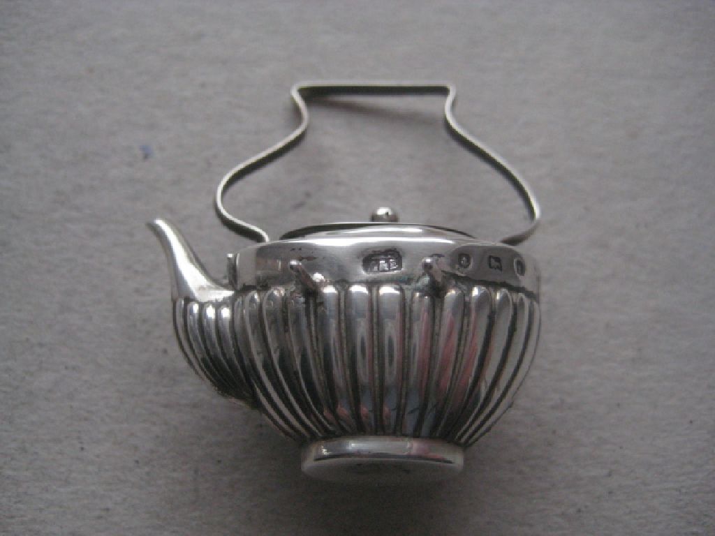 Antique Miniature Silver Fireside Kettle, Birmingham 1905