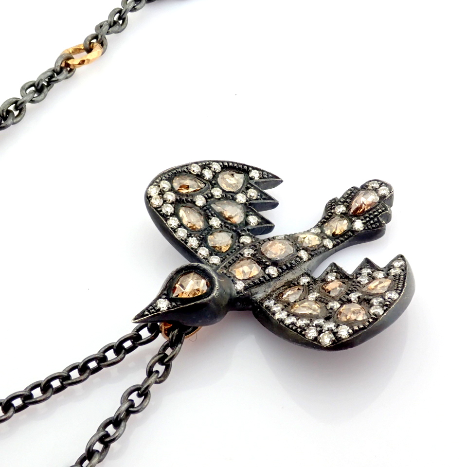 Natural Diamond 18K Rose/Pink Gold Necklace
