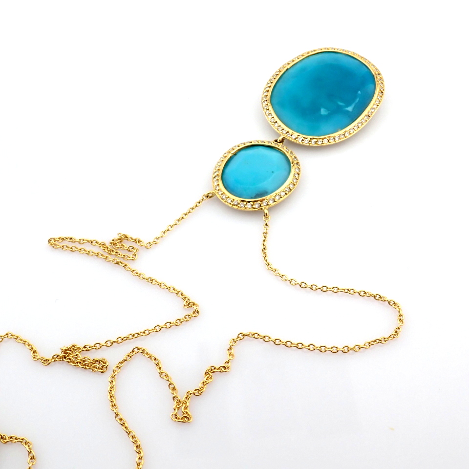 Natural Diamond 18K Yellow Gold Necklace