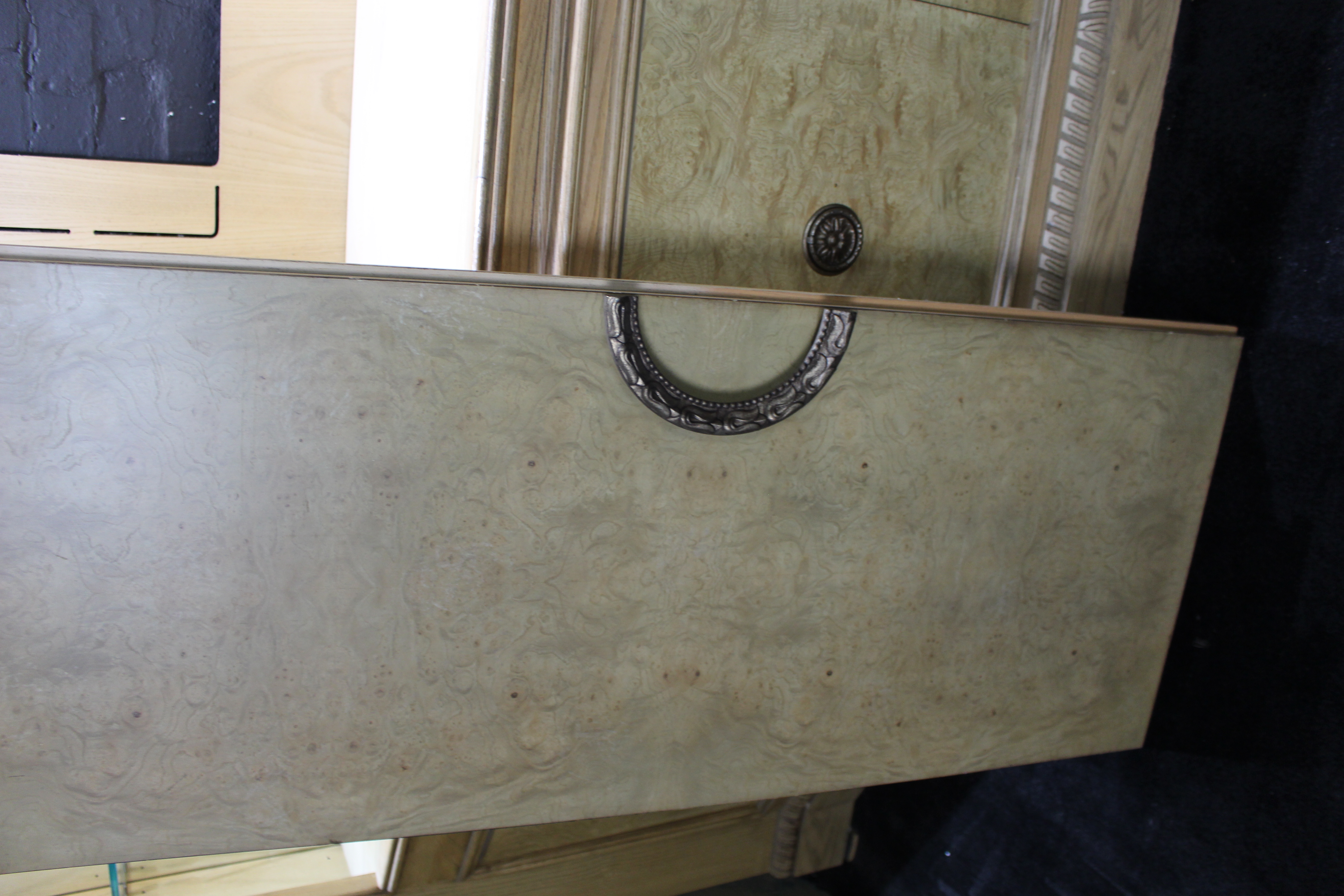 Vintage Hollywood Regency Fitted Pediment Cabinet Unit by Drexel Heritage