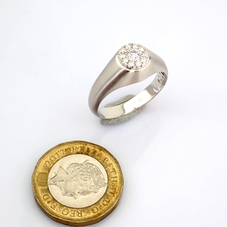 Natural Diamond 18K White Gold Ring