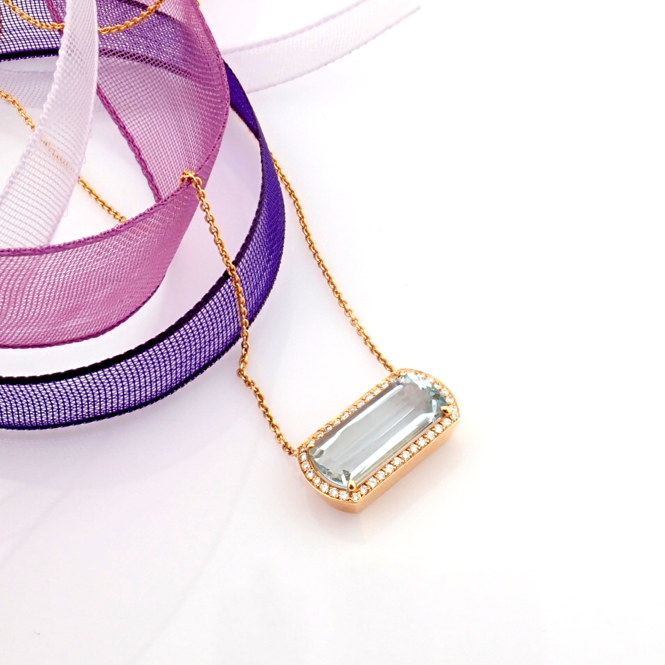 Natural Diamond 14K Rose/Pink Gold Necklace