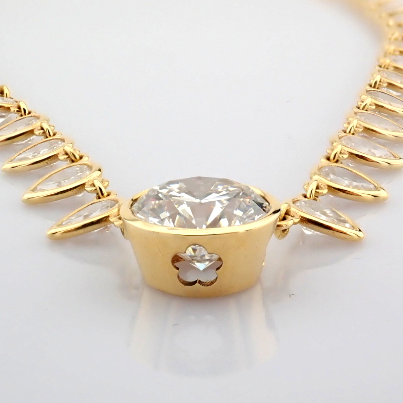 Round Cut Lab-Grown Diamond Necklace - 12.83 Total Carat (IGI Certified)