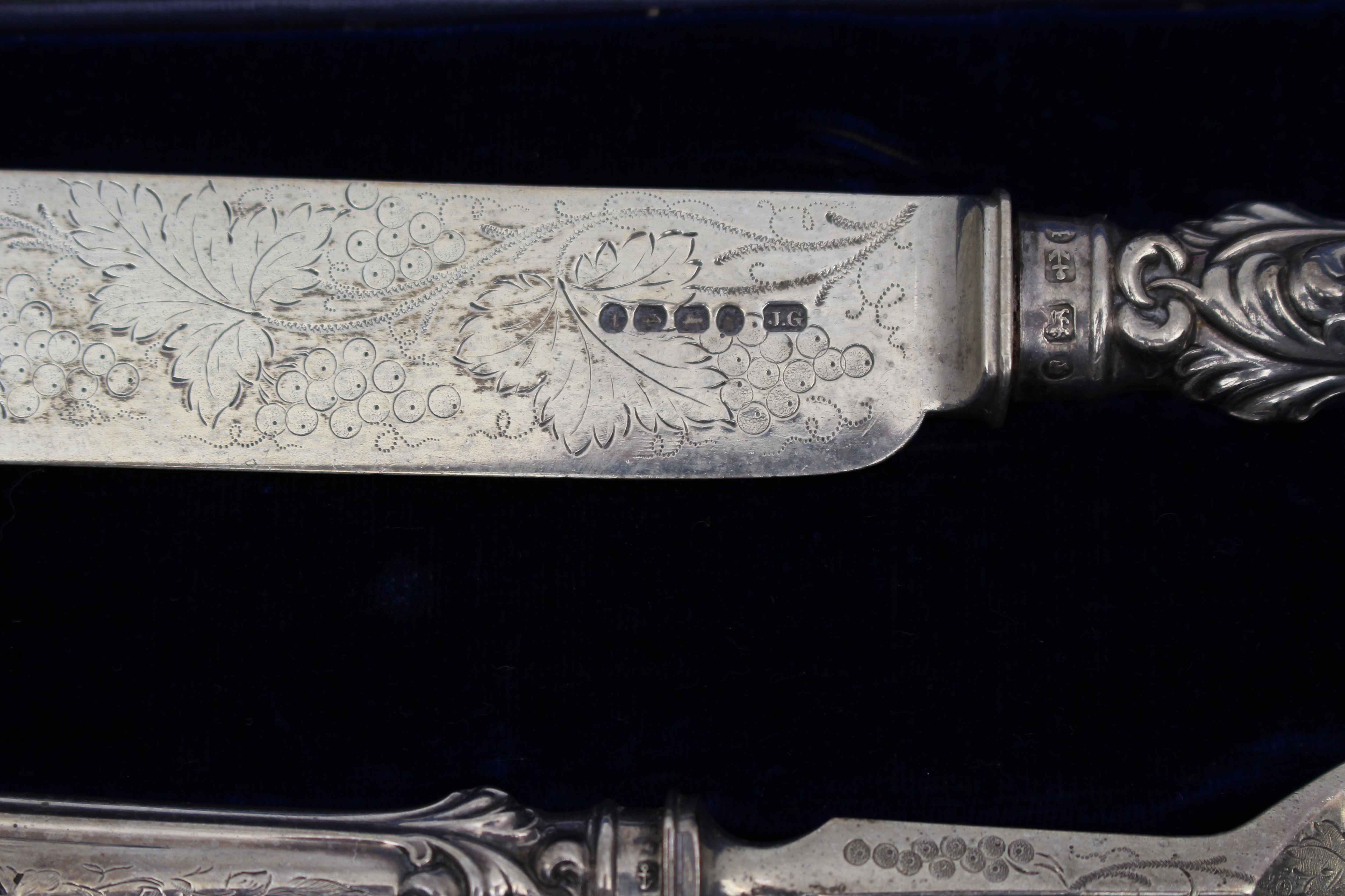 Victorian Silver Fish Knife and Fork Set, Joseph Gloster, Birmingham